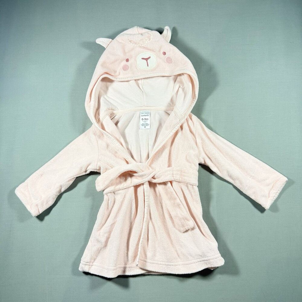 Carters Babygirl Pink Animal Robe Size 0-6m